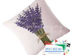 gối lưng GTL hoa lavender mặt nghiêng