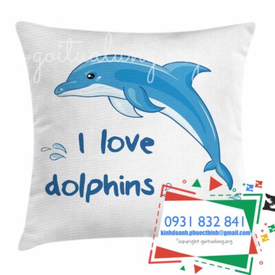 Gối tựa hình cá heo I love Dolphin