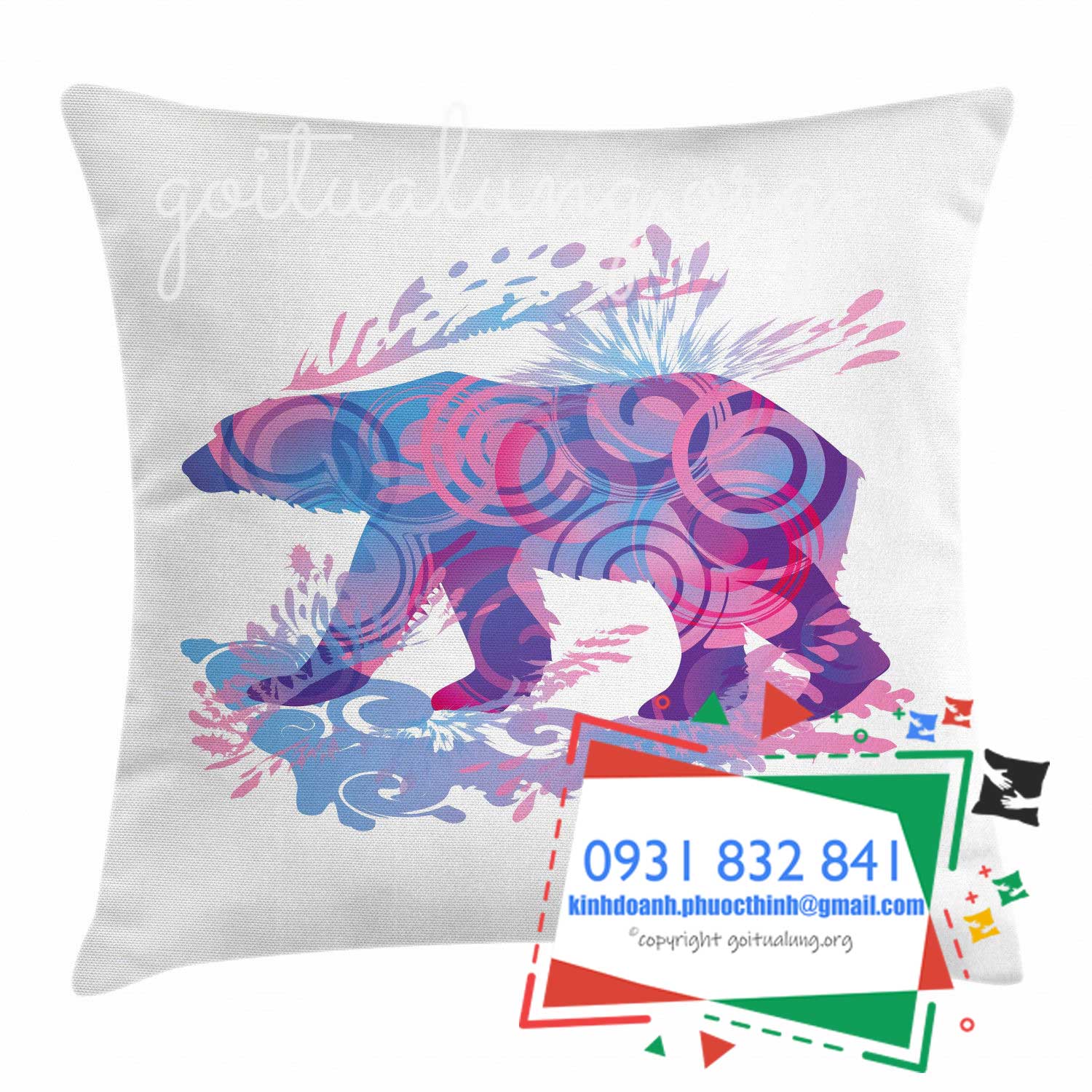 In Logo lên gối đẹp